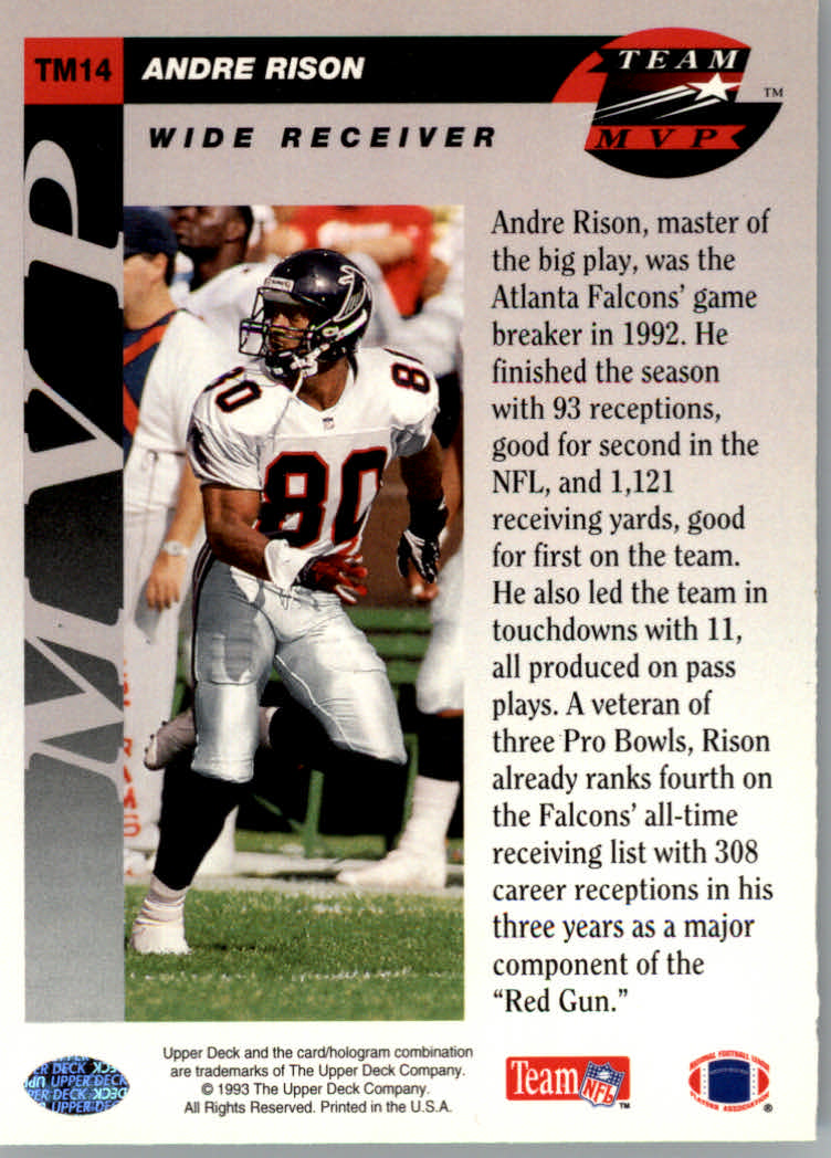 1993 Upper Deck Football "Team MVPs" Insert Cards - Picture 21 of 31