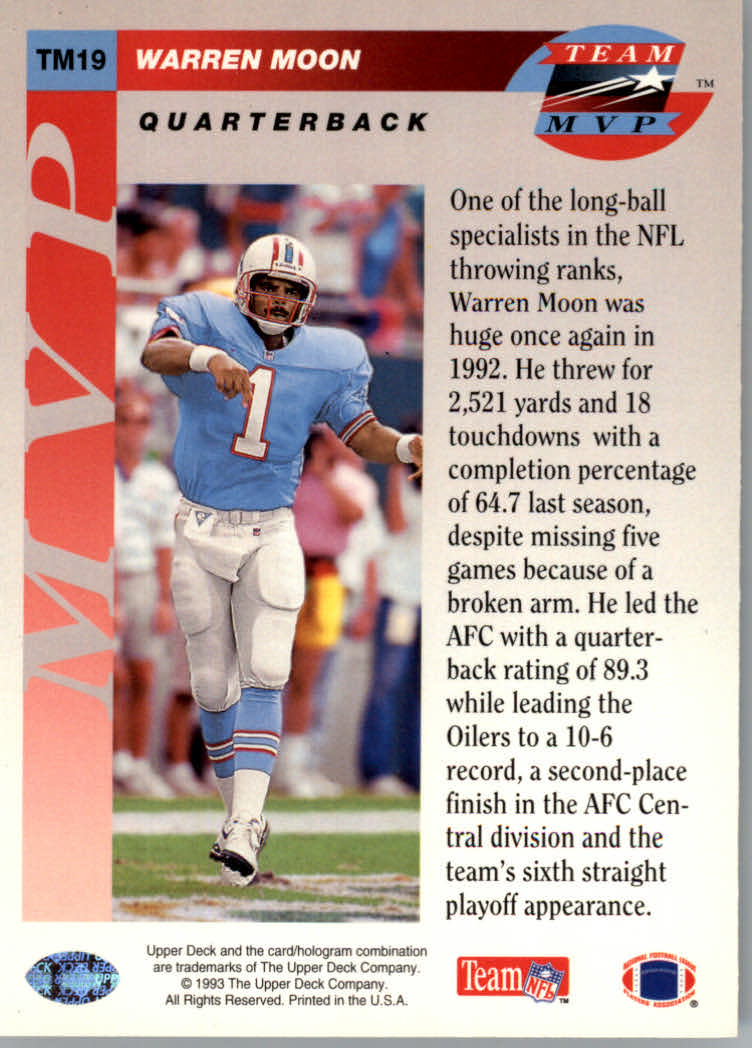 1993 Upper Deck Football "Team MVPs" Insert Cards - Picture 25 of 31