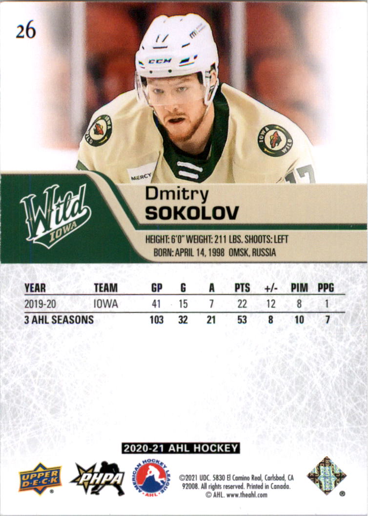 2020-21 Upper Deck AHL Hockey Card Pick - Picture 53 of 500