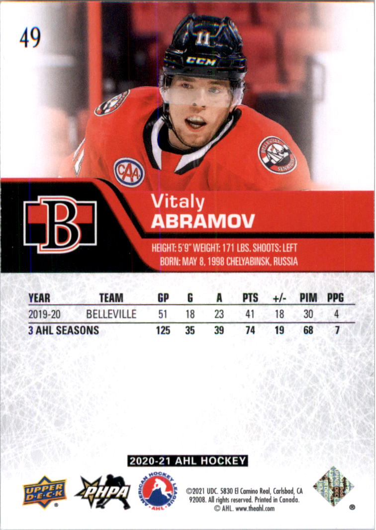 2020-21 Upper Deck AHL Hockey Card Pick - Picture 98 of 500