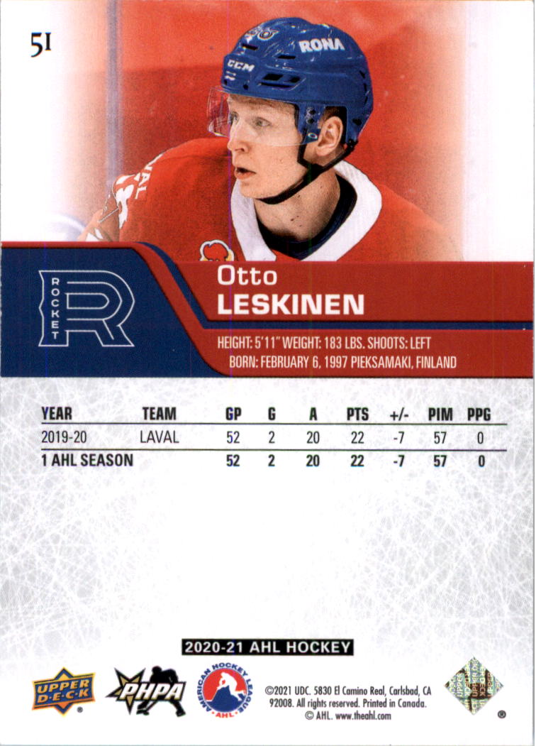 2020-21 Upper Deck AHL Hockey Card Pick - Picture 102 of 500