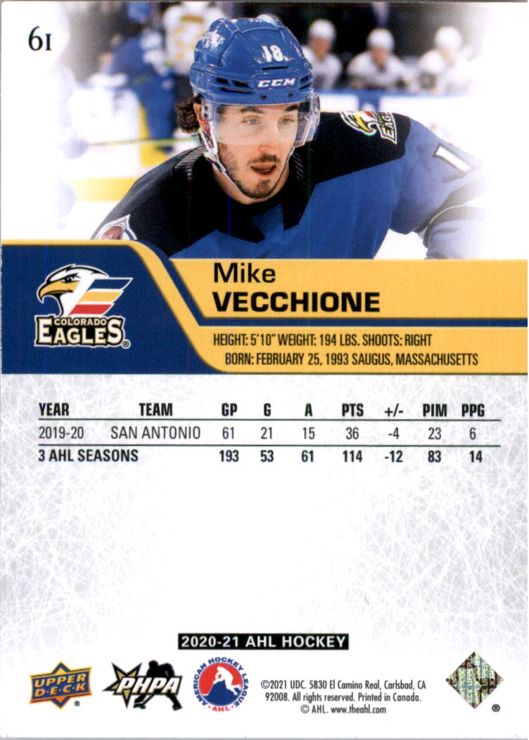 2020-21 Upper Deck AHL Hockey Card Pick - Picture 122 of 500