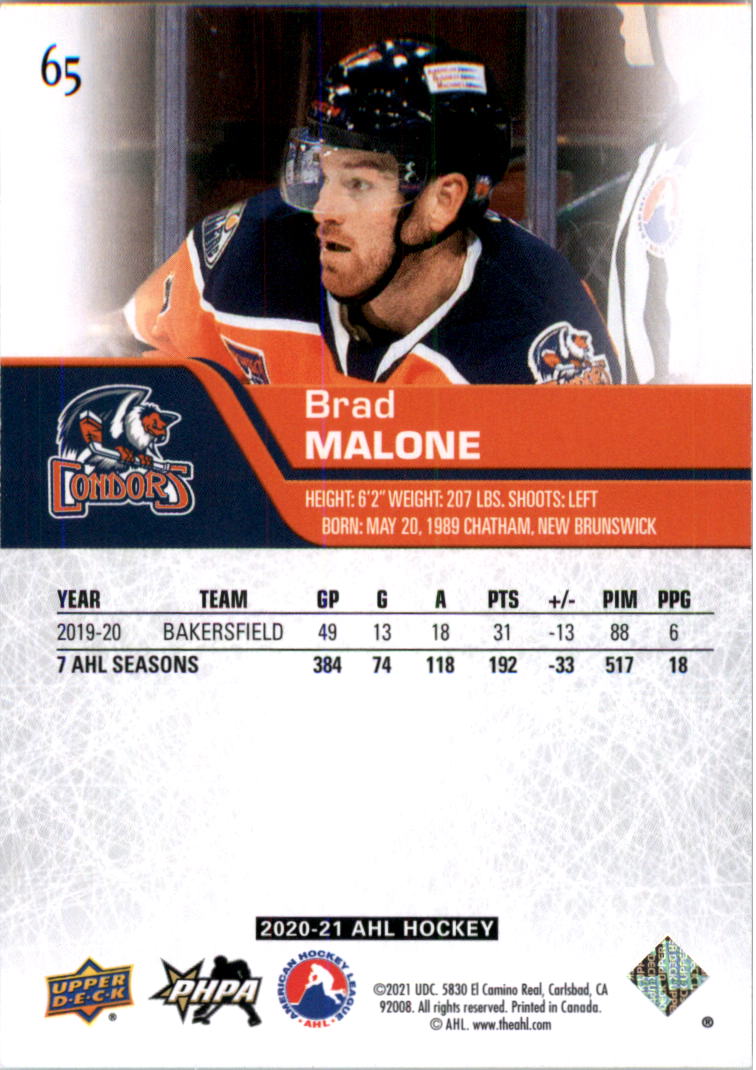 2020-21 Upper Deck AHL Hockey Card Pick - Picture 130 of 500