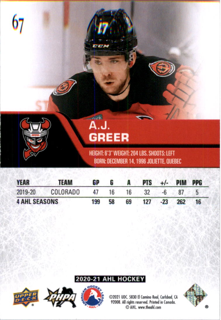 2020-21 Upper Deck AHL Hockey Card Pick - Picture 134 of 500