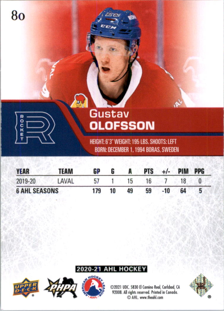 2020-21 Upper Deck AHL Hockey Card Pick - Picture 160 of 500