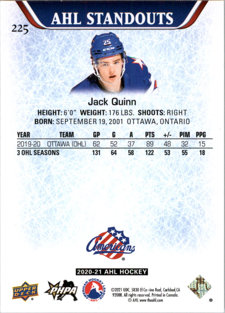 2020-21 Upper Deck AHL Hockey Card Pick - Picture 450 of 500