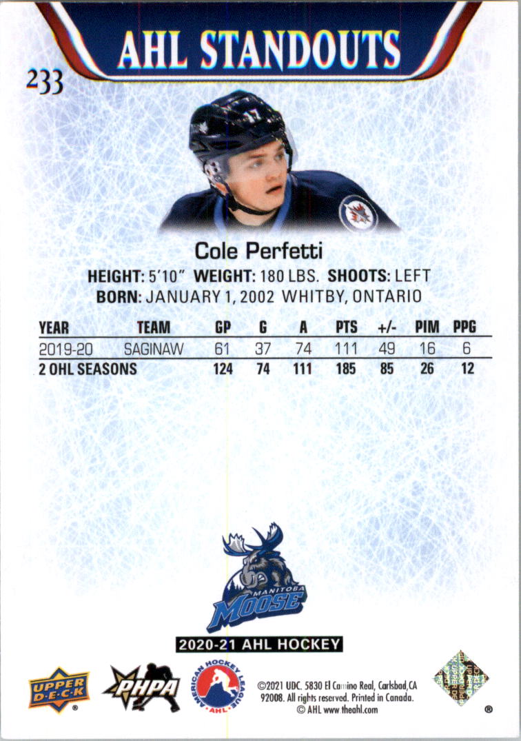 2020-21 Upper Deck AHL Hockey Card Pick - Picture 466 of 500