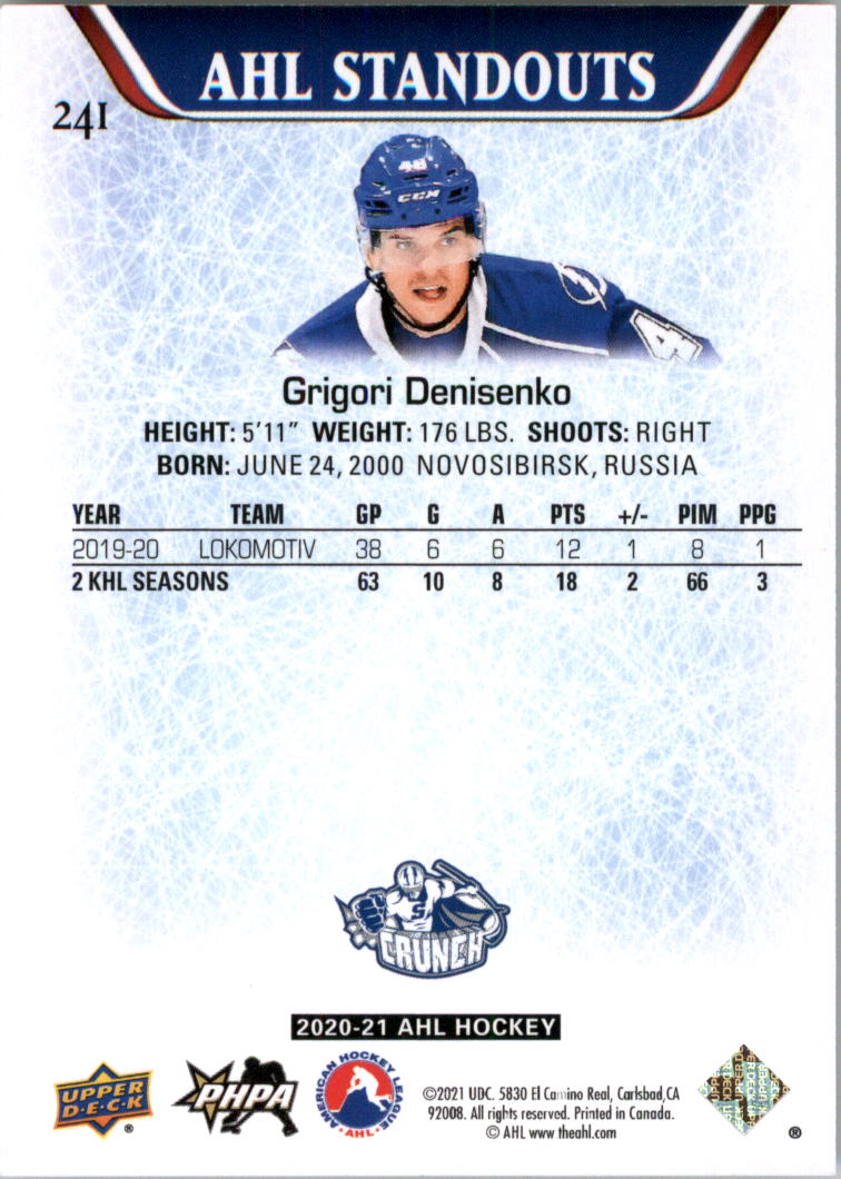 2020-21 Upper Deck AHL Hockey Card Pick - Picture 482 of 500