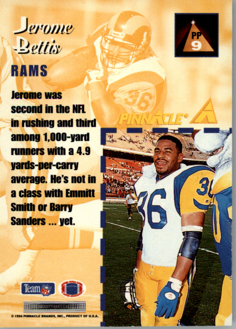 1994 Pinnacle Football "Performers" Insert Cards - Picture 15 of 29