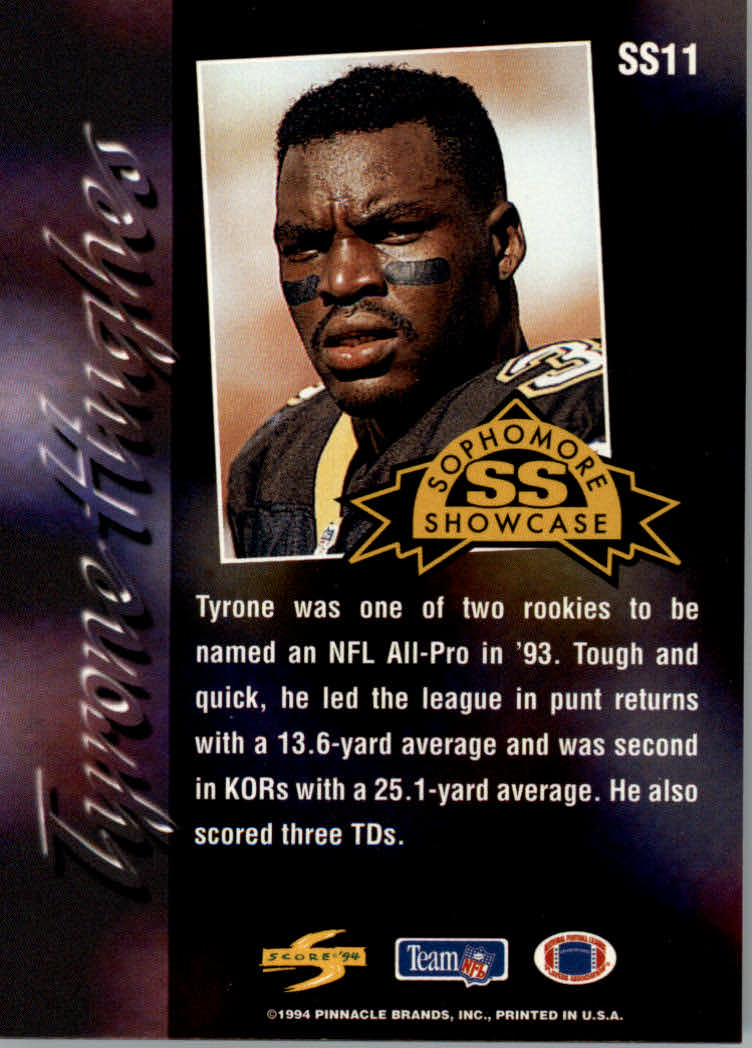 Tarjetas insertadas de fútbol americano "Sophomore Showcase" 1994 - Imagen 11 de 21
