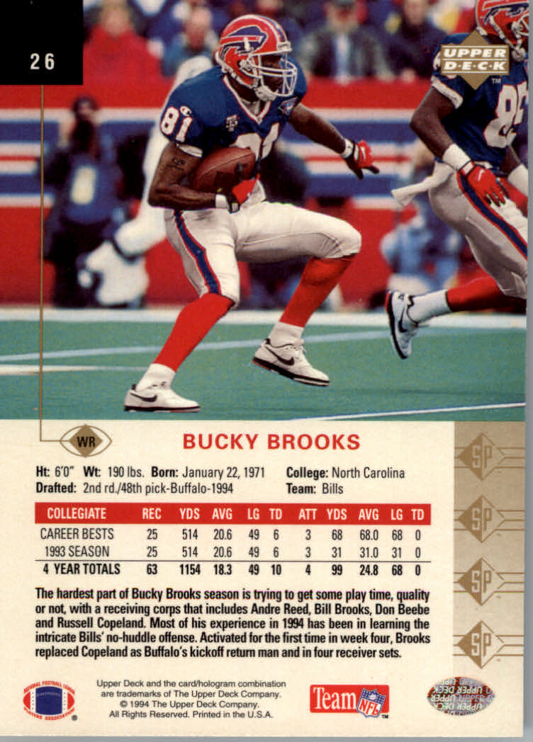 1994 SP (Upper Deck) Football "Main Set" Cards #1 to #200 Rookies and Veterans - Picture 48 of 393