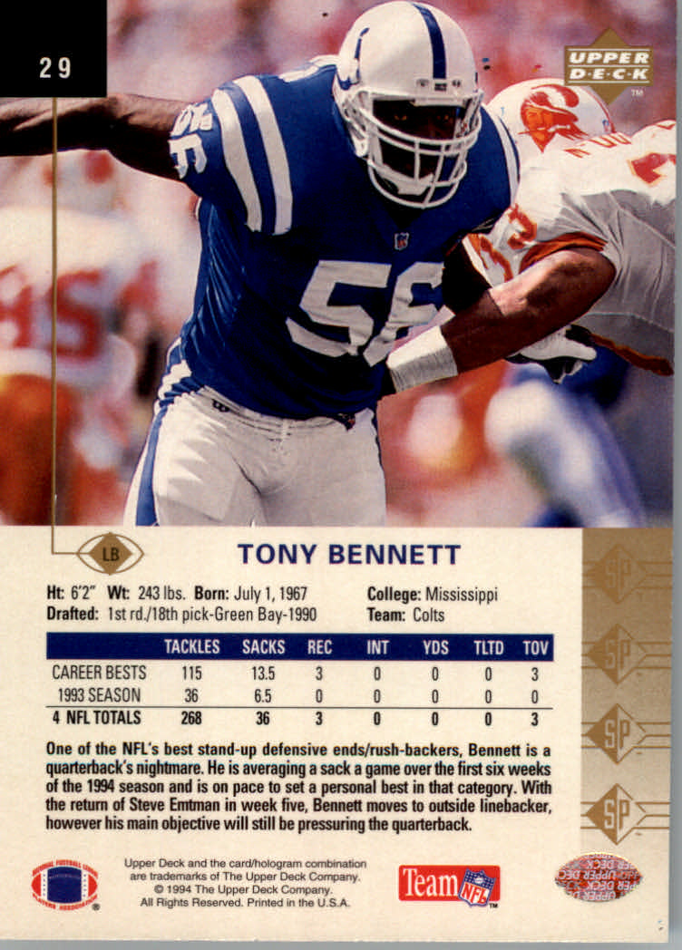 1994 SP (Upper Deck) Football "Main Set" Cards #1 to #200 Rookies and Veterans - Picture 54 of 393