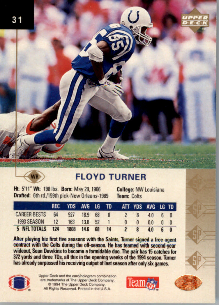 1994 SP (Upper Deck) Football "Main Set" Cards #1 to #200 Rookies and Veterans - Picture 58 of 393