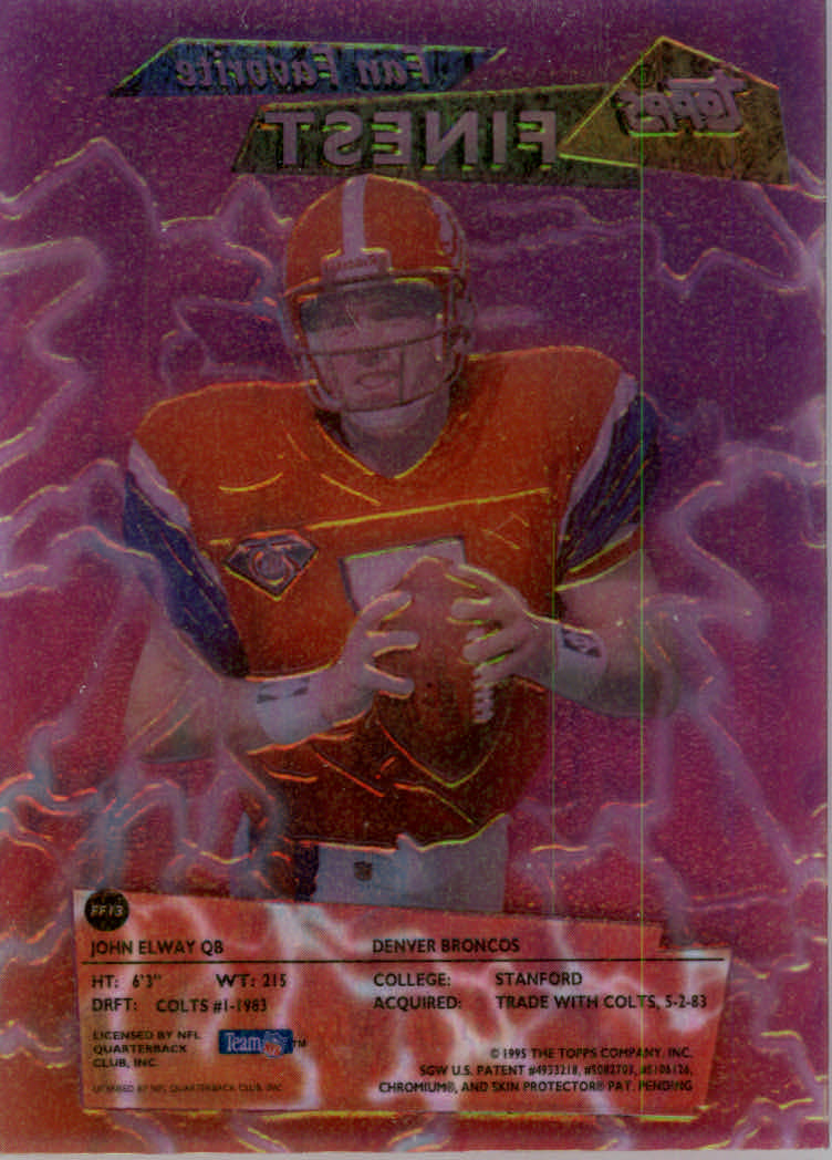 1995 Finest Football "Insert and Refractors" Cards - Bild 3 von 25