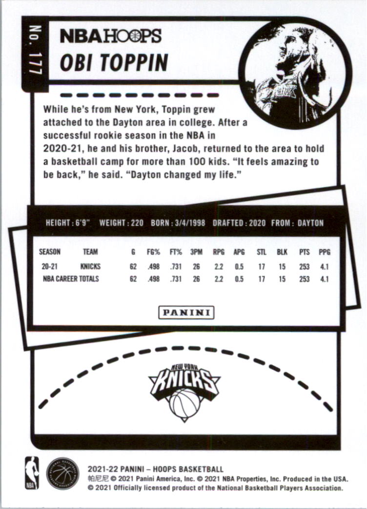 2021-22 Hoops Basketball Card Pick - Picture 355 of 493