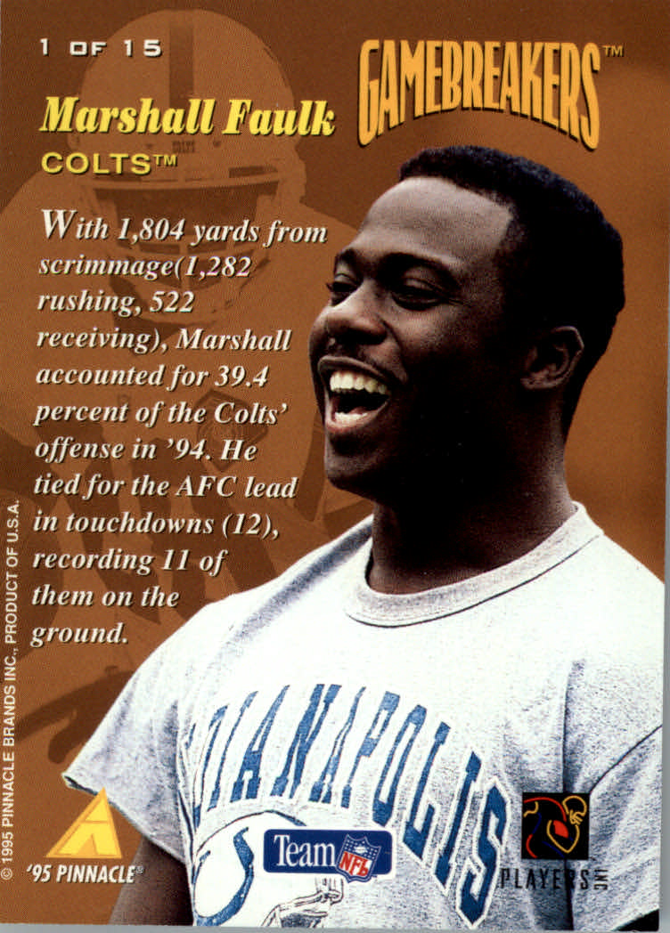 1995 Pinnacle Football "Gamebreakers" Insert Cards - Picture 3 of 19