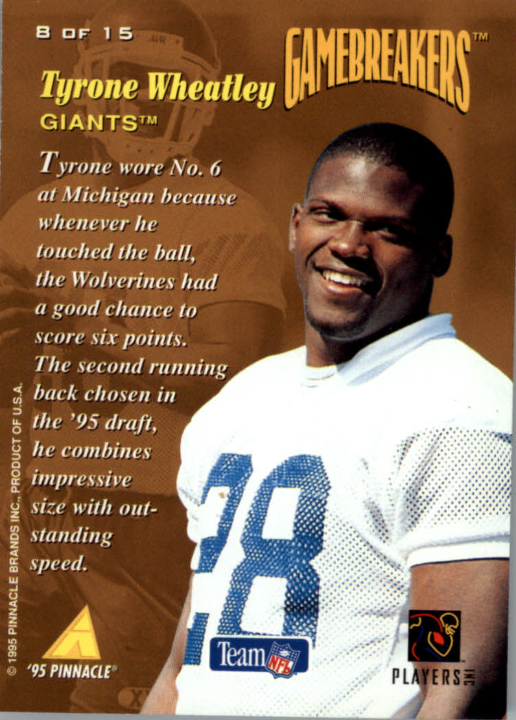 1995 Pinnacle Football "Gamebreakers" Insert Cards - Picture 9 of 19
