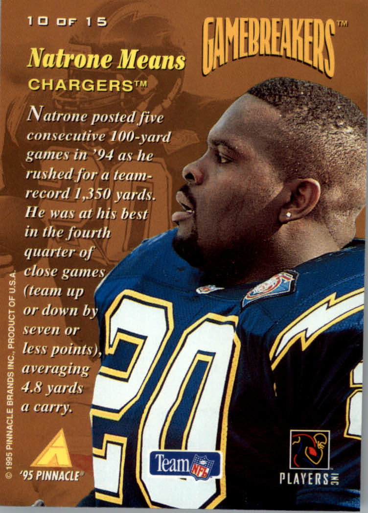 1995 Pinnacle Football "Gamebreakers" Insert Cards - Picture 11 of 19