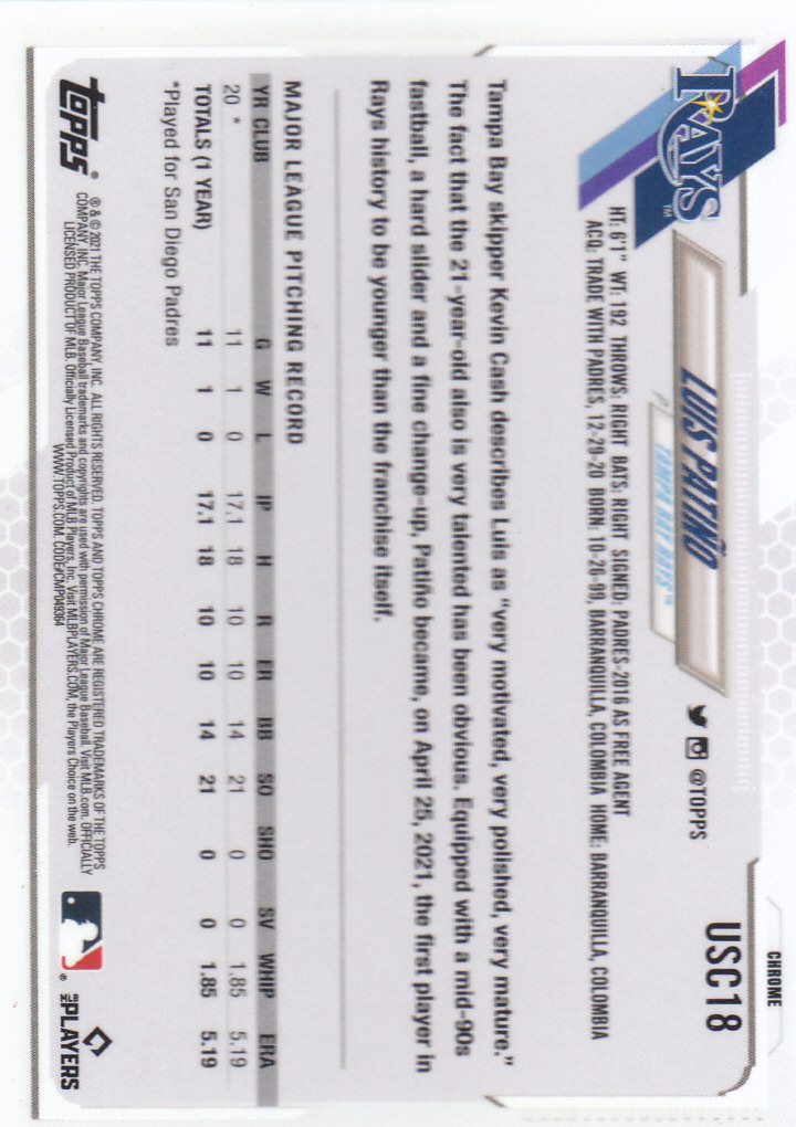 2021 Topps Chrome Update Baseball "Main Set" Cards #USC1 to #USC100V - Picture 21 of 153