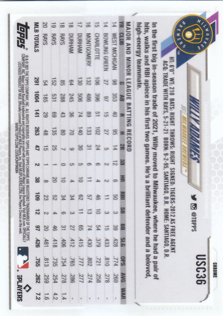2021 Topps Chrome Update Baseball "Main Set" Cards #USC1 to #USC100V - Picture 45 of 153
