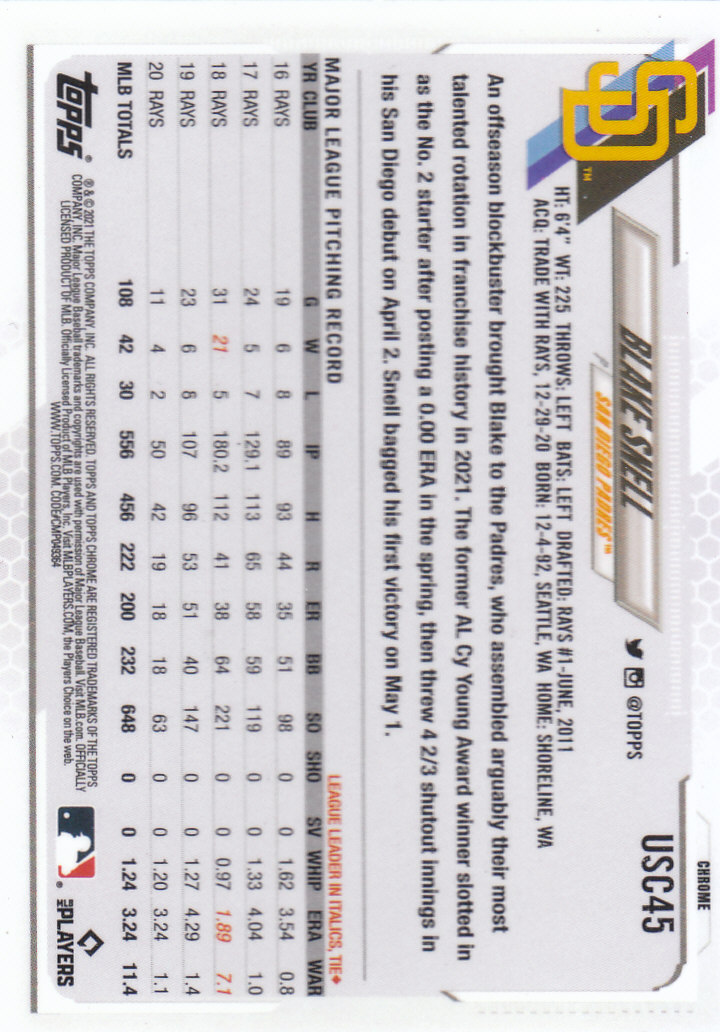 2021 Topps Chrome Update Baseball "Main Set" Cards #USC1 to #USC100V - Picture 59 of 153
