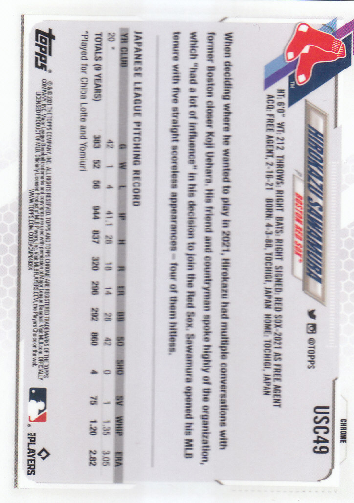 2021 Topps Chrome Update Baseball "Main Set" Cards #USC1 to #USC100V - Picture 67 of 153