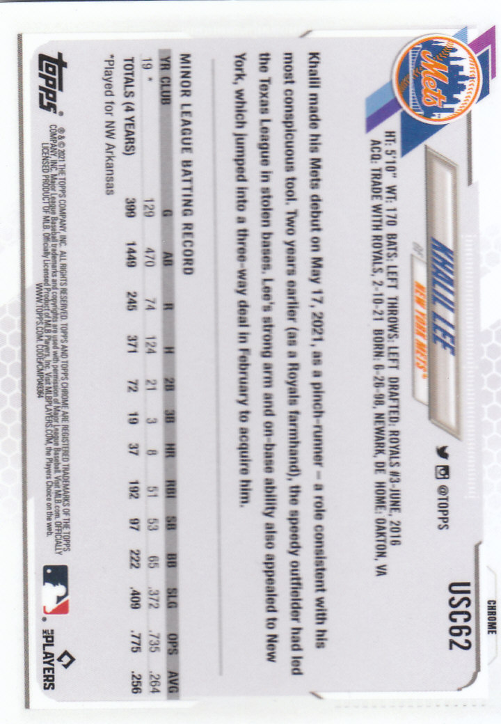 2021 Topps Chrome Update Baseball "Main Set" Cards #USC1 to #USC100V - Picture 87 of 153