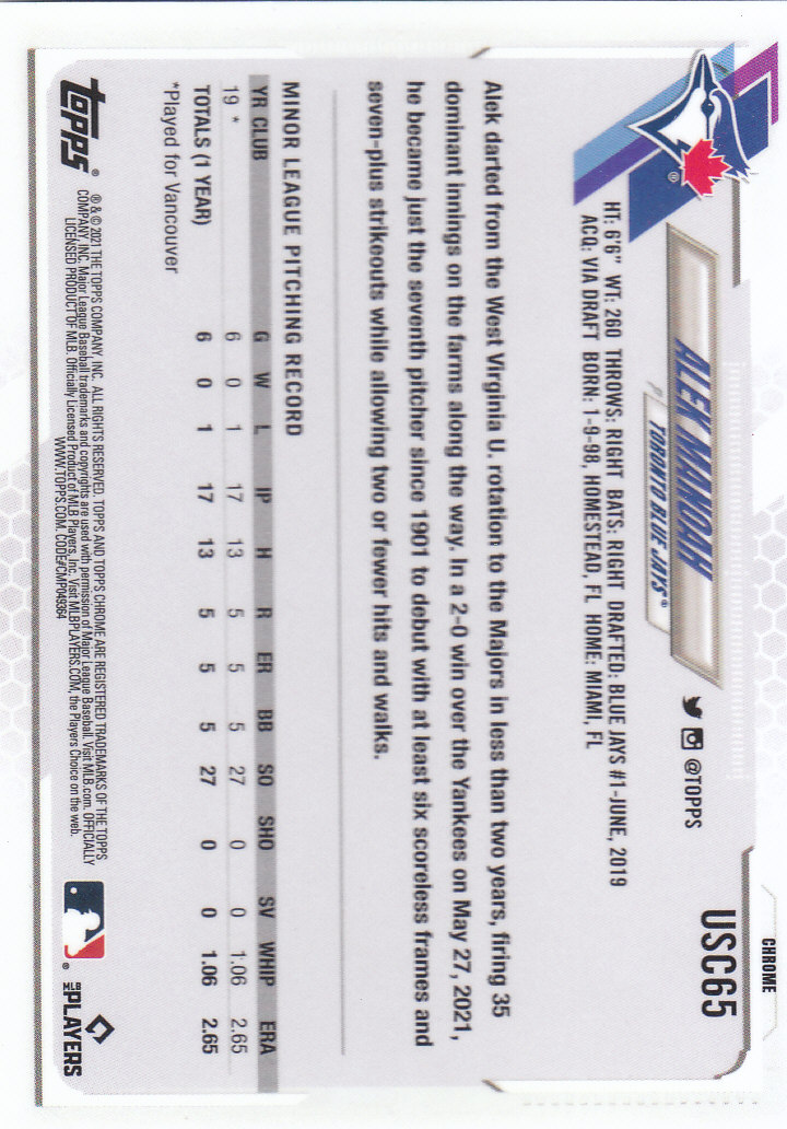 2021 Topps Chrome Update Baseball "Main Set" Cards #USC1 to #USC100V - Picture 93 of 153