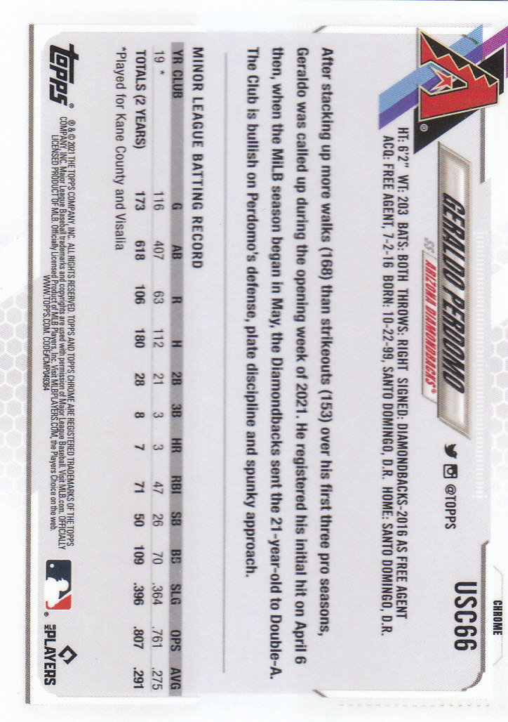2021 Topps Chrome Update Baseball "Main Set" Cards #USC1 to #USC100V - Picture 95 of 153