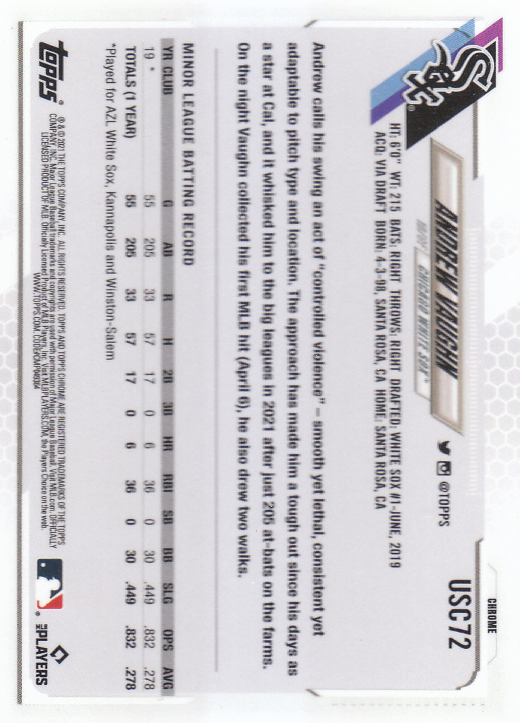 2021 Topps Chrome Update Baseball "Main Set" Cards #USC1 to #USC100V - Picture 107 of 153