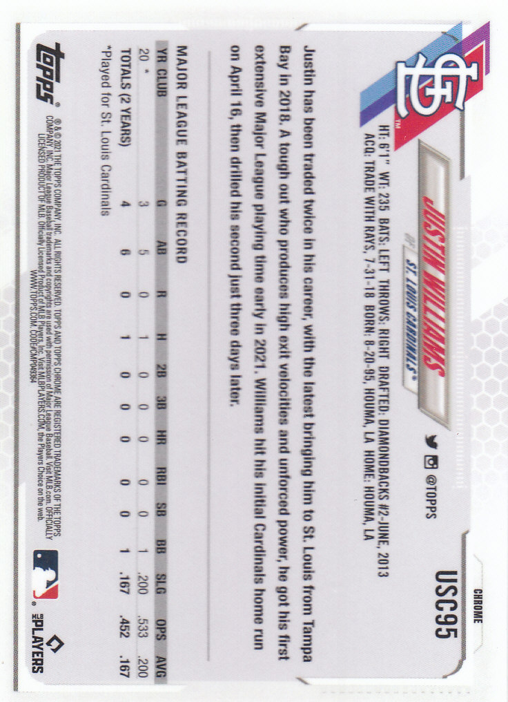 2021 Topps Chrome Update Baseball "Main Set" Cards #USC1 to #USC100V - Picture 149 of 153