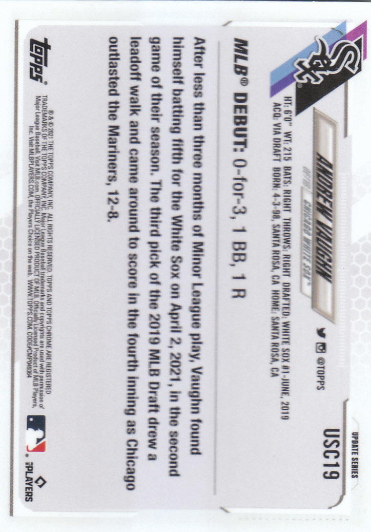 2021 Topps Chrome Update Baseball "Main Set" Cards #USC1 to #USC100V - Picture 23 of 153