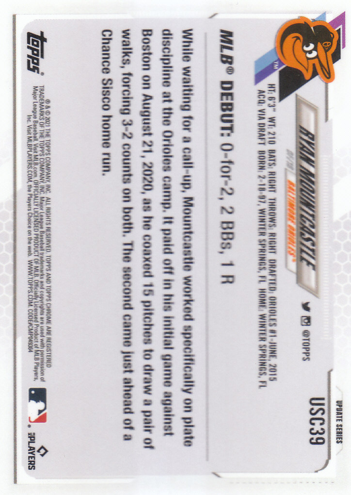 2021 Topps Chrome Update Baseball "Main Set" Cards #USC1 to #USC100V - Picture 51 of 153