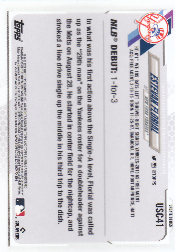 2021 Topps Chrome Update Baseball "Main Set" Cards #USC1 to #USC100V - Picture 55 of 153