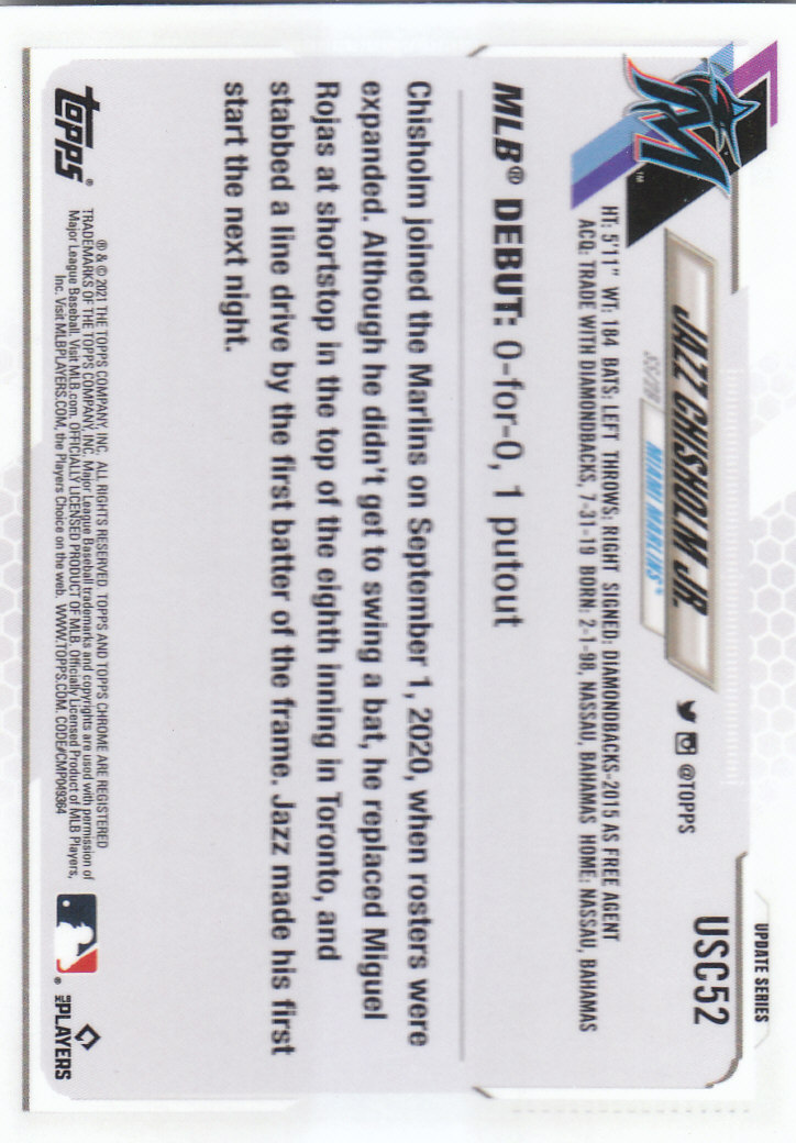 2021 Topps Chrome Update Baseball "Main Set" Cards #USC1 to #USC100V - Picture 73 of 153