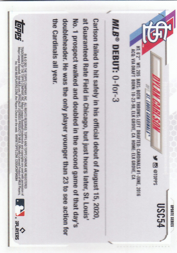 2021 Topps Chrome Update Baseball "Main Set" Cards #USC1 to #USC100V - Picture 75 of 153