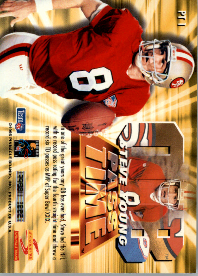 1995 Score Football "Pass Time" Insert Cards - Bild 3 von 9
