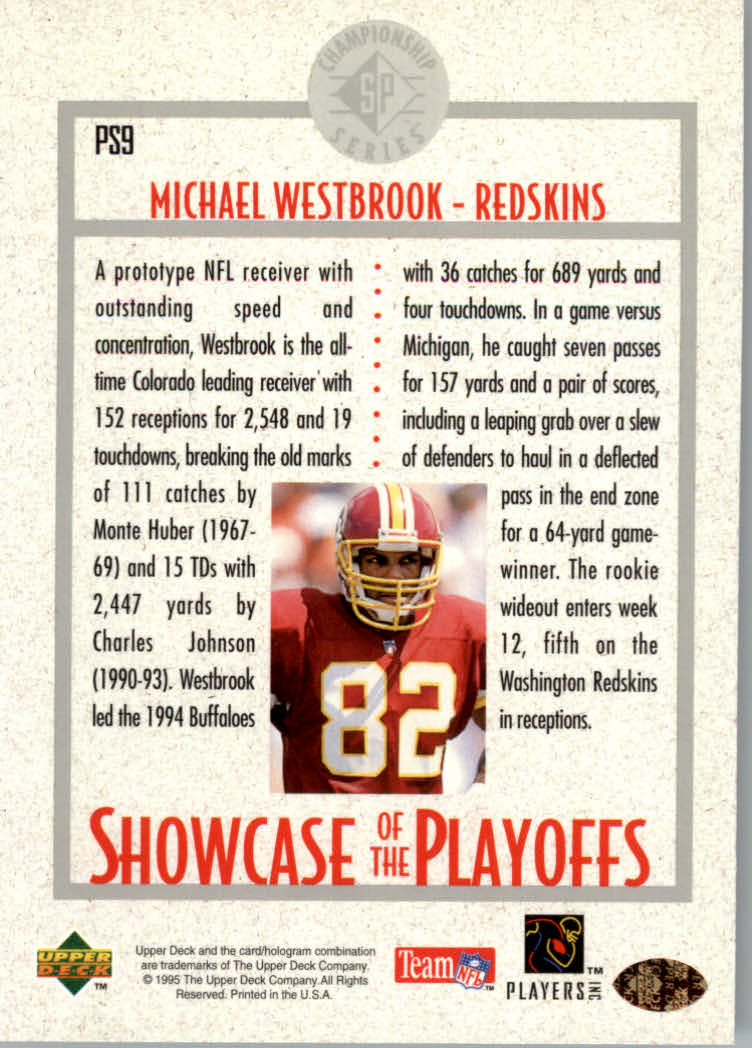 1995 SP Championship Football "Playoff Showcase" Inserto e Inserto Paralela Tarjeta - Imagen 7 de 18