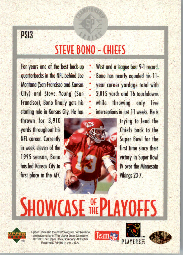 1995 SP Championship Football "Playoff Showcase" Inserto e Inserto Paralela Tarjeta - Imagen 9 de 18