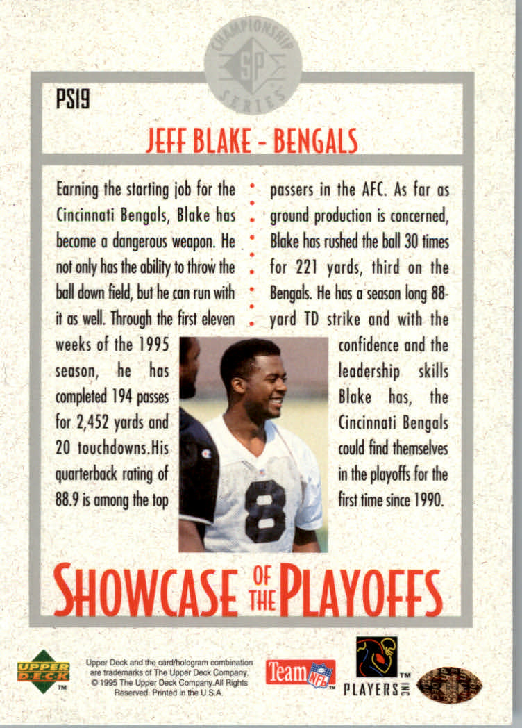 1995 SP Championship Football "Playoff Showcase" Inserto e Inserto Paralela Tarjeta - Imagen 13 de 18