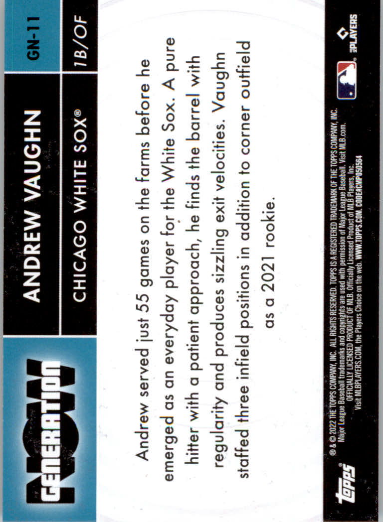 Tarjetas insertadas y paralelas de béisbol Topps 2022 "Generation Now" - Imagen 5 de 17
