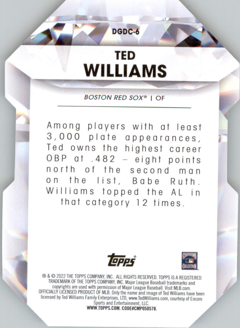 Tarjetas insertadas 2022 Topps de béisbol "Diamond Greats Die Cuts" - Imagen 7 de 19
