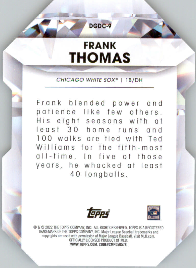 Tarjetas insertadas 2022 Topps de béisbol "Diamond Greats Die Cuts" - Imagen 9 de 19