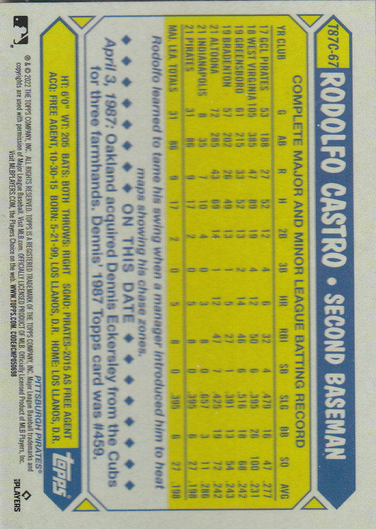 Tarjetas insertadas 2022 Topps Baseball "'87 Topps Silver Pack Chrome" - Imagen 31 de 45