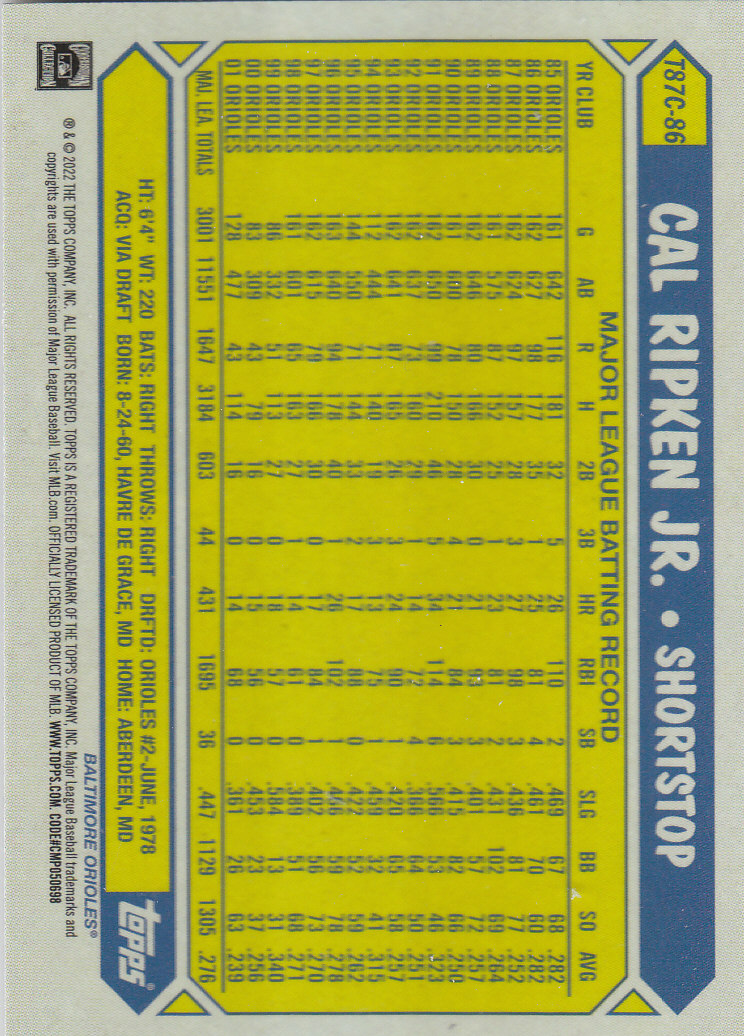 Tarjetas insertadas 2022 Topps Baseball "'87 Topps Silver Pack Chrome" - Imagen 37 de 45