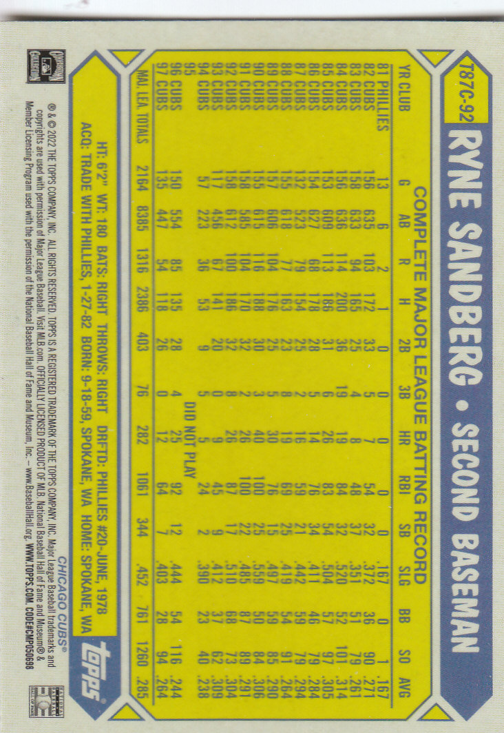 Tarjetas insertadas 2022 Topps Baseball "'87 Topps Silver Pack Chrome" - Imagen 41 de 45