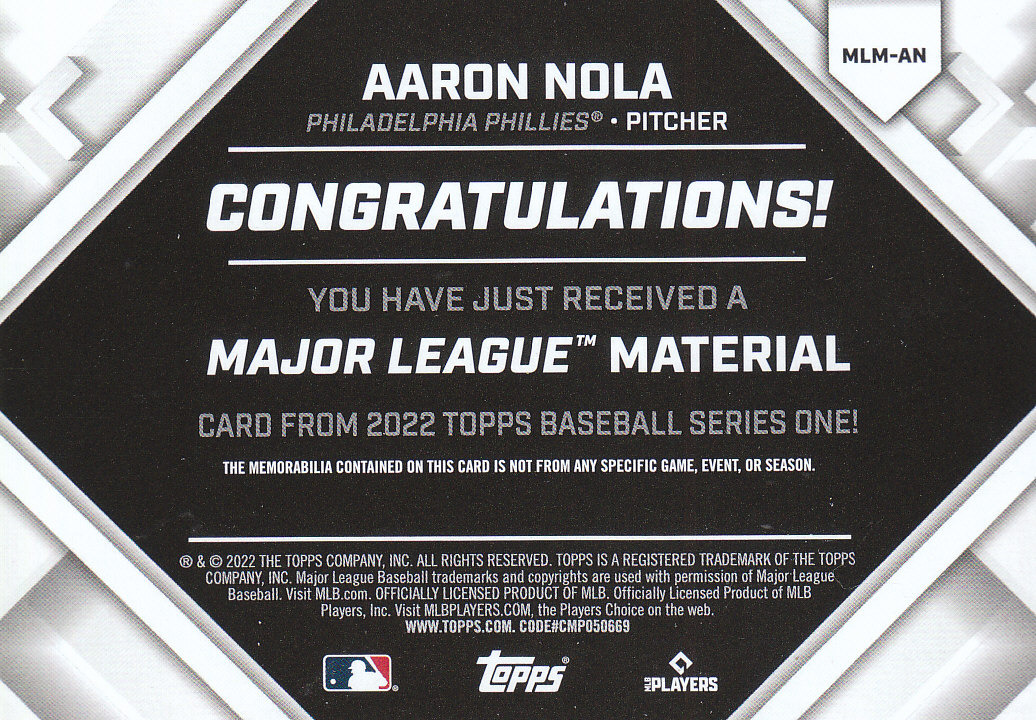 2022 Topps Baseball "Relics" Insert Cards - Picture 7 of 7