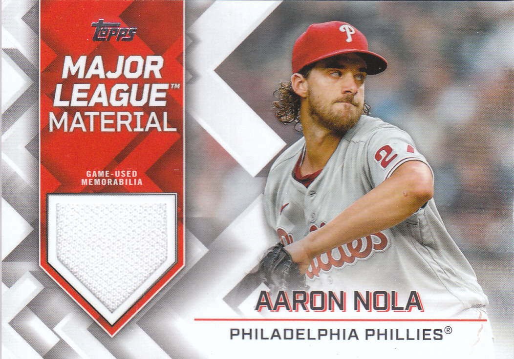  2022 TOPPS MAJOR LEAGUE MATERIAL RELICS #MLM-AN AARON NOLA  RELIC PHILADELPHIA PHILLIES BASEBALL OFFICIAL TRADING CARD OF MLB :  Collectibles & Fine Art