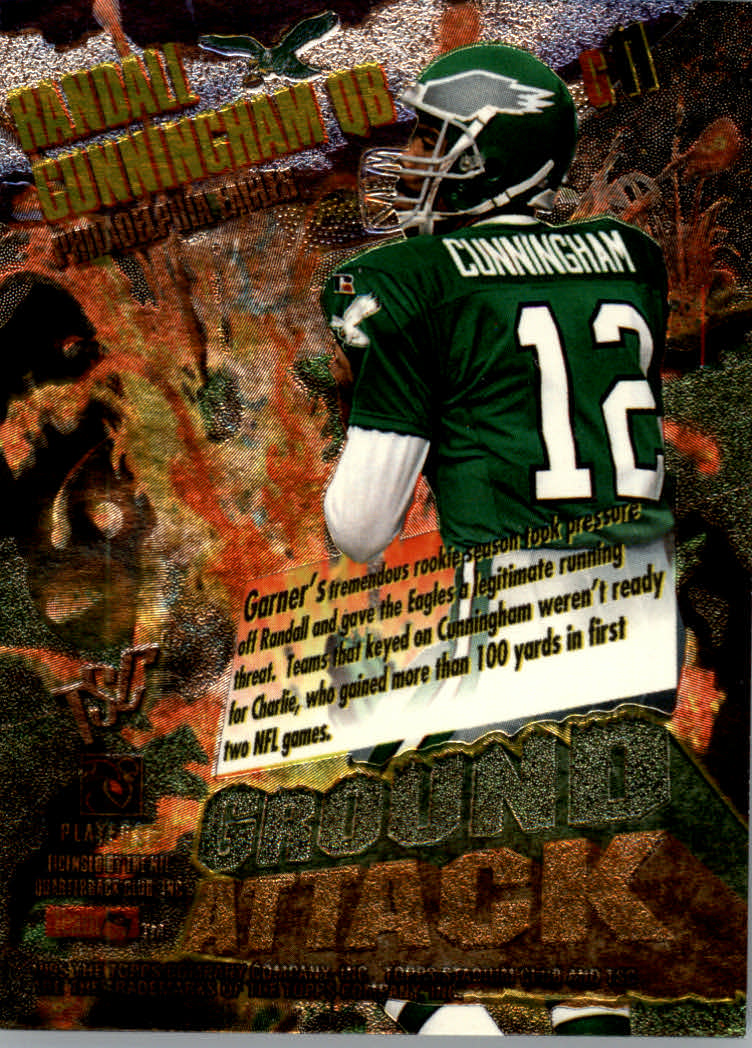 Tarjetas insertadas de fútbol americano Stadium Club 1995 "Ground Attack" - Imagen 7 de 10
