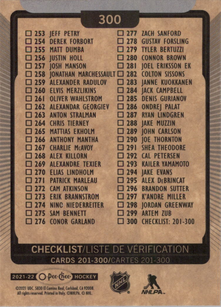 2021-22 O-Pee-Chee Hockey Card Pick 251-500